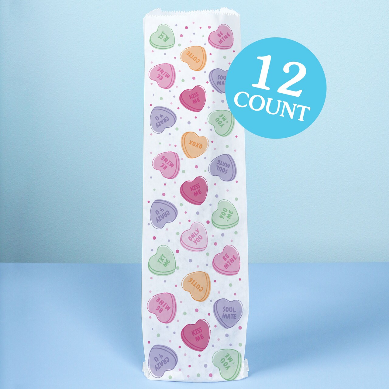 Big Dot of Happiness Valentine Hearts Wine Gift Bags, Pastel Galentine's & Valentine's Day Thank You Wine Bottle Gift Wrap, Holiday Paper Bags - 12 ct